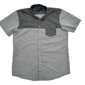 Molokai Surf Co Gray Short Sleeve Button Down Shirt Mens Size Large Surfing